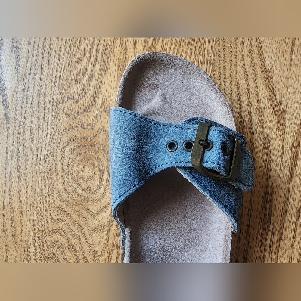 Baxter & Wells Made In Spain (Like Birkenstocks) Blue Sandals Women's Si… - Picture 2 of 10